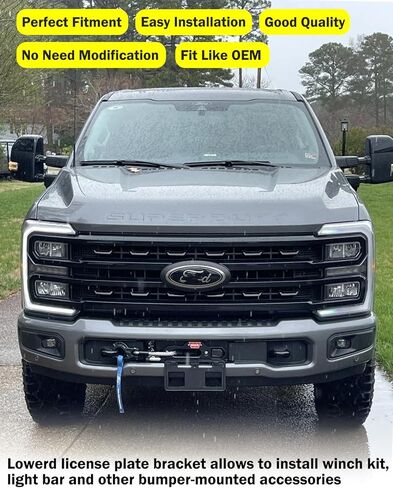 إطار لوحة الترخيص الأمامي لسيارة Ford F250 F350 F450 F550 Super Duty 2011-2016 بدون حفر المصد الأمامي لوحة الترخيص حامل غطاء دعامة التثبيت استبدال # BC3Z-17A385-AA FO1068131 in Kuwait