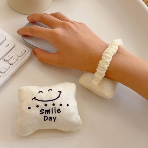 Cartoon Cute Multifunction Comfortable Wrist Pad Protection Pillow Portable Soft Flexible Moveable Wrist Guard Mouse Pads (Charming Smile,5.5x9 cm) in Saudi Arabia