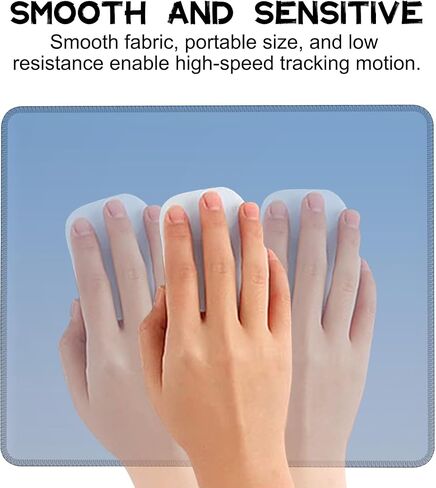 Gradient Sky Blue Mouse Pad,Square Mouse Pad with Stitched Edge,Desk Mat with Non-Slip Base,Washable Desktop Protection Mat 9.5 x7.9Inch in Saudi Arabia