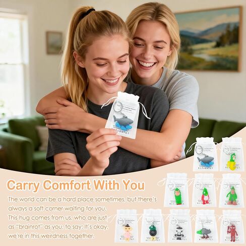 J6&H6 10 مجموعات من سلسلة المفاتيح Brainrot الإيطالية مع الأشكال - Tralalero Tralala، Tung Tung Tung Sahur، مجموعة هدايا الدعم العاطفي مع بطاقات ملهمة للأصدقاء والعائلة in Kuwait