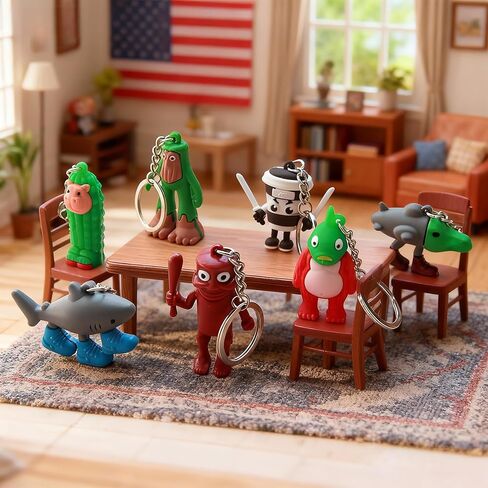 J6&H6 10 مجموعات من سلسلة المفاتيح Brainrot الإيطالية مع الأشكال - Tralalero Tralala، Tung Tung Tung Sahur، مجموعة هدايا الدعم العاطفي مع بطاقات ملهمة للأصدقاء والعائلة in Kuwait