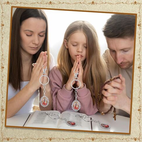 24 Sets Lady of Guadalupe Keychains and Cards Gifts Baptism Favors for Guests Religious Catholic Virgen de Guadalupe Keychain First Communion Gift Recuerdos De Bautizo Christening in Saudi Arabia