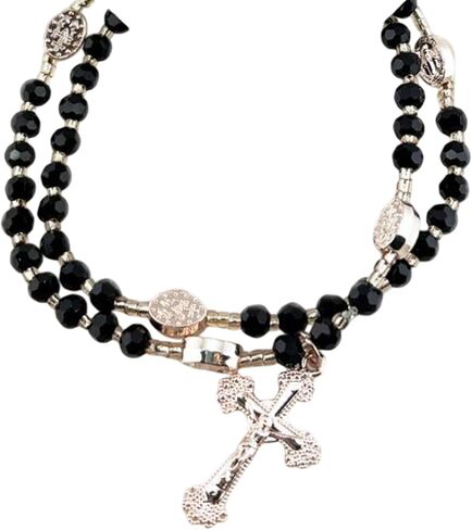 Irish Connemara Marble Stretch Rosary Bracelet – Handcrafted Wrist Rosary with Crucifix & Religious Charms in Kuwait