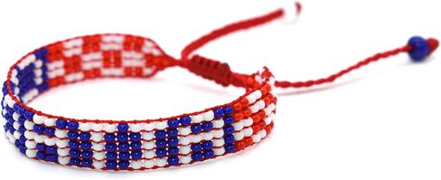 Croatia Flag Bracelet - Croatian Pride Bracelet - Adjustable Red, White & Blue Jewerly for Men & Women - Croatian Heritage - Handmade - Premium Czech Beads - Travel Souvenir & Gift in Saudi Arabia