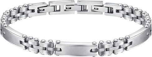 Mens Bracelet Stainless Steel, Classic Square Link bracelets for men, Fashion and Charm Jewelry Bracelet, Adjustable Fold Over Clasp Link Bracelets for Men Husband Father Boyfriend in Saudi Arabia