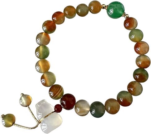 Handmade Feng Shui Chinese Wu Lou/Hu Lu Gourd Calabash Bracelet for Protection Blessing Gift (Multi Peacock) in Saudi Arabia