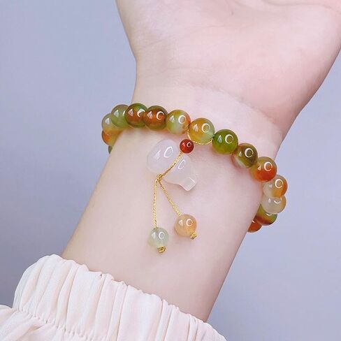 Handmade Feng Shui Chinese Wu Lou/Hu Lu Gourd Calabash Bracelet for Protection Blessing Gift (Multi Peacock) in Saudi Arabia