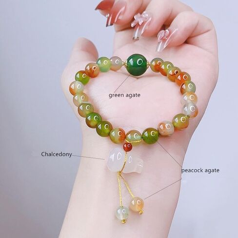 Handmade Feng Shui Chinese Wu Lou/Hu Lu Gourd Calabash Bracelet for Protection Blessing Gift (Multi Peacock) in Saudi Arabia