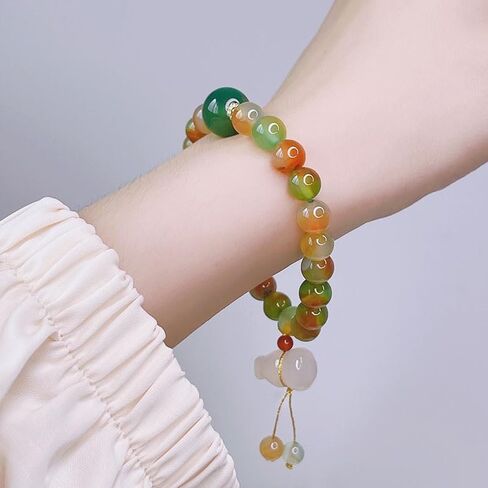 Handmade Feng Shui Chinese Wu Lou/Hu Lu Gourd Calabash Bracelet for Protection Blessing Gift (Multi Peacock) in Saudi Arabia