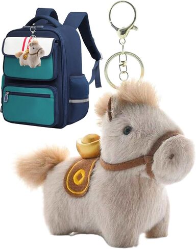 Adorable Soft Collectible, Plush Keychain,Chinese Lunar Horse Plush Ornament | For Women Girls Students Girlfriend School Travel Commuting Shoulder Bag in Saudi Arabia