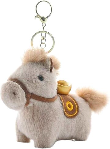 Adorable Soft Collectible, Plush Keychain,Chinese Lunar Horse Plush Ornament | For Women Girls Students Girlfriend School Travel Commuting Shoulder Bag in Saudi Arabia