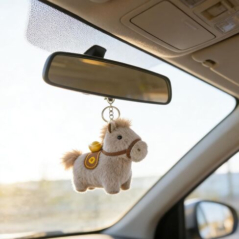 Adorable Soft Collectible, Plush Keychain,Chinese Lunar Horse Plush Ornament | For Women Girls Students Girlfriend School Travel Commuting Shoulder Bag in Saudi Arabia
