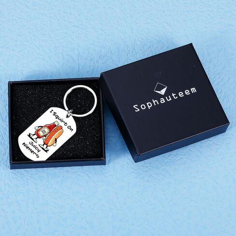 Sophauteem Funny Keychain, Novelty Hot Dog & Ketchup Gag Gift, Cute Humor Keychain for Men, Boyfriend Husband Joke Adult Humor Small Gift for Him in Kuwait