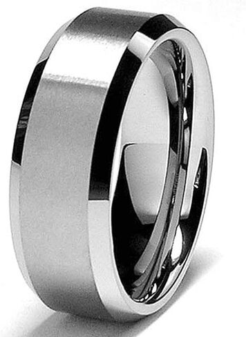 Metal Masters 8MM High Polish/Matte Finish Men's Tungsten Ring Wedding Band Sizes 6 to 15 in Kuwait
