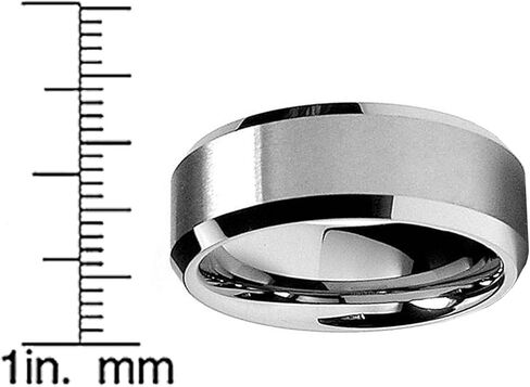 Metal Masters 8MM High Polish/Matte Finish Men's Tungsten Ring Wedding Band Sizes 6 to 15 in Kuwait
