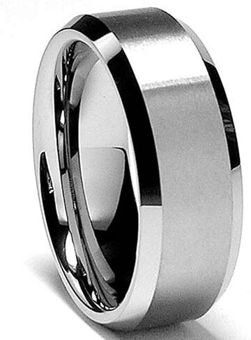 Metal Masters 8MM High Polish/Matte Finish Men's Tungsten Ring Wedding Band Sizes 6 to 15 in Kuwait