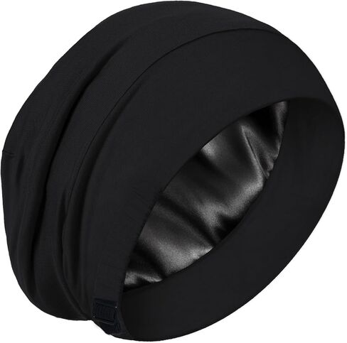 100% Mulberry Silk Lined Sleep Cap, Adjustable Real Silk Bonnet for Sleeping Women for Curly Hair Wrap Night Beanie Hat in Saudi Arabia