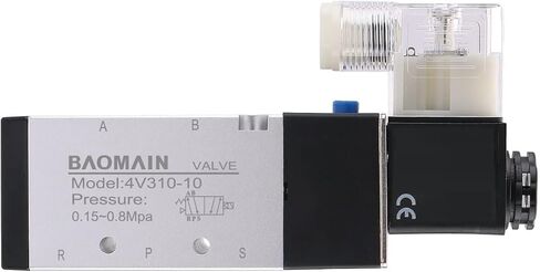 Baomain Pneumatic Solenoid Air Valve 4V310-10 AC110V 5 Way 2 Position PT3/8" Internally Piloted Acting Type Single Electrical Control in Saudi Arabia