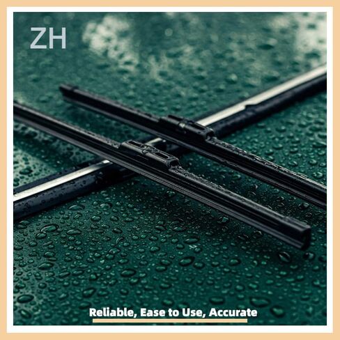 Premium All-Season Natural Rubber J-Hook Windshield Wiper Blades (Pack of 2) - OEM Quality, Bracketless & Frameless Design for Superior Auto Visibility (17"+17" Wipers) in Kuwait