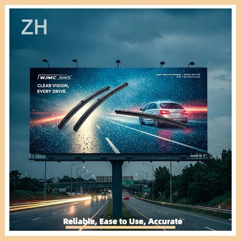 Premium All-Season Natural Rubber J-Hook Windshield Wiper Blades (Pack of 2) - OEM Quality, Bracketless & Frameless Design for Superior Auto Visibility (17"+17" Wipers) in Kuwait