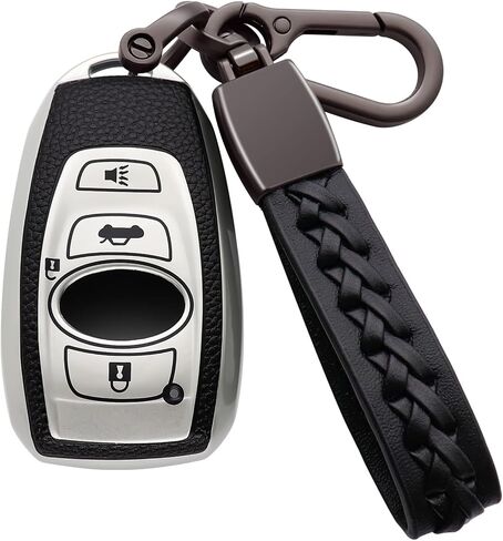 لغطاء Subaru Key Fob الناعم من مادة TPU مع حامل حافظة مفاتيح سلسلة المفاتيح حماية 360 درجة متوافق مع Subaru Forester CrossTrek Outback WRX Ascent BRZ Impreza Legacy، أزرق in Kuwait