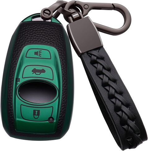 لغطاء Subaru Key Fob الناعم من مادة TPU مع حامل حافظة مفاتيح سلسلة المفاتيح حماية 360 درجة متوافق مع Subaru Forester CrossTrek Outback WRX Ascent BRZ Impreza Legacy، أزرق in Kuwait