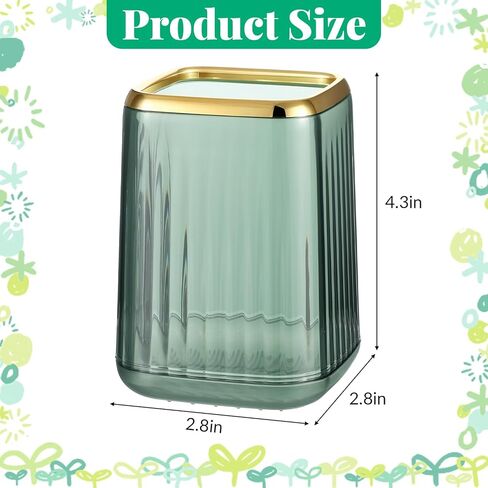 حامل أقلام للمكتب، حامل أقلام لطيف، حامل فرشاة مكياج شفاف، منظم أقلام الرصاص، ملحقات مكتب لطاولة الحمام، لوازم المنزل والمدرسة (أخضر) in Kuwait