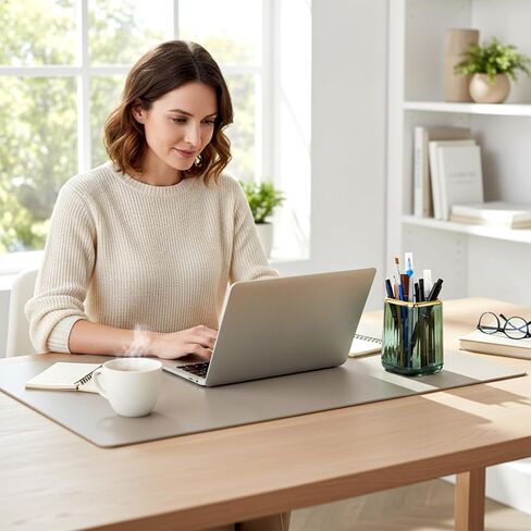 حامل أقلام للمكتب، حامل أقلام لطيف، حامل فرشاة مكياج شفاف، منظم أقلام الرصاص، ملحقات مكتب لطاولة الحمام، لوازم المنزل والمدرسة (أخضر) in Kuwait