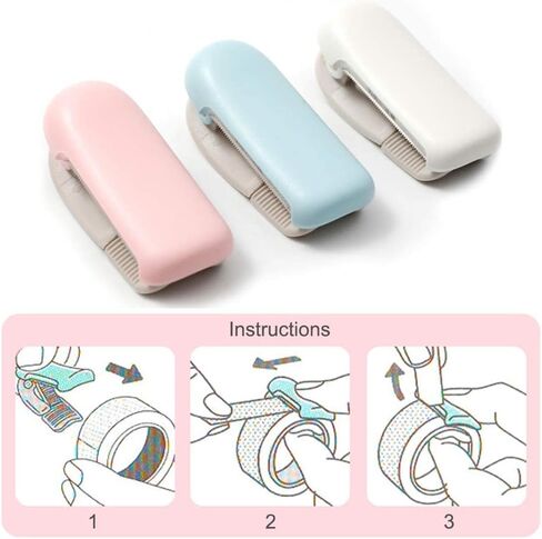 Washi Tape Cutter Set of 3, Mini Tape Dispenser, Portable Handy Masking Tape Cutting Tool, Cute Washi Cutter Clip for Home Office School (Random Color) in Saudi Arabia