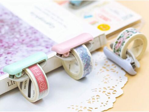Washi Tape Cutter Set of 3, Mini Tape Dispenser, Portable Handy Masking Tape Cutting Tool, Cute Washi Cutter Clip for Home Office School (Random Color) in Saudi Arabia