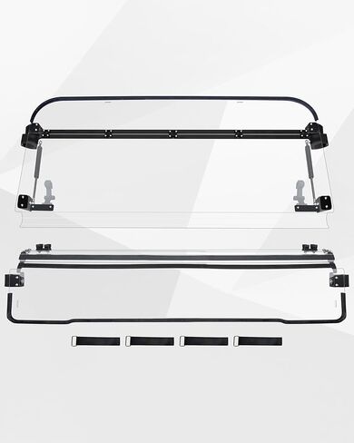 SAUTVS Flip Up Windshield for Kawasaki Mule 4000 4010 2009-2026, Clear 1/5" Hard Coated Poly Front Flip Windscreen Accessories, Can be Closed, Vented, or Fully Open in Saudi Arabia