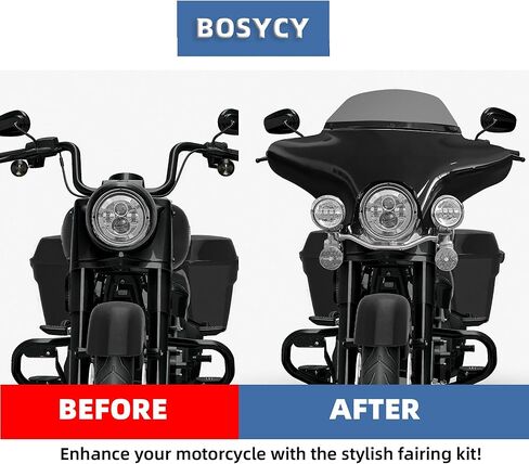 Batwing Fairing with 6" Smoke Windshield for Harley Road King FLHR 1994–2023, FLHRXS Road King Special 2017–2025, Gloss Black Fairing with Black Trim in Kuwait