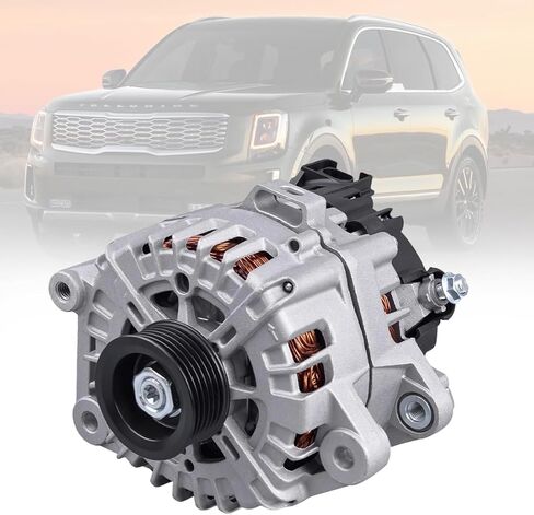 Alternator 13.5 V 180 A FIT Hyundai Palisade 2020-2023 & Kia Telluride 2020-2022 3.8 L – 6-Groove Clutch Pulley CW – Replaces 37300-3L060 373003L060 2722099 in Kuwait