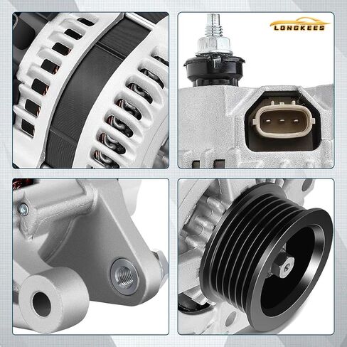 Alternator 13.5 V 180 A FIT Hyundai Palisade 2020-2023 & Kia Telluride 2020-2022 3.8 L – 6-Groove Clutch Pulley CW – Replaces 37300-3L060 373003L060 2722099 in Kuwait