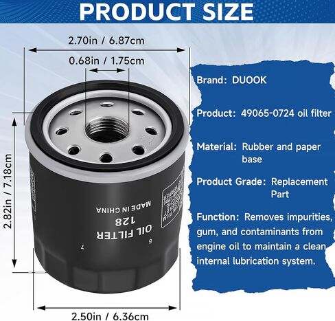 49065-0724 Oil Filter Replace 49065-7010 oil filter elment, for kawasaki FX850V FX801V FJ180V FH381-721V FH601-770D FX751-FX1000V Engine Models, AM107423 120-634 1016467, Pack of 4 in Kuwait