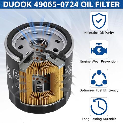 49065-0724 Oil Filter Replace 49065-7010 oil filter elment, for kawasaki FX850V FX801V FJ180V FH381-721V FH601-770D FX751-FX1000V Engine Models, AM107423 120-634 1016467, Pack of 4 in Kuwait