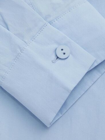 CIDER Long Sleeve Shirts for Women Solid Knotted Collar Oversized Button Down Blouse Office Work Shirt in Saudi Arabia