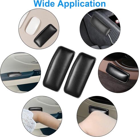 SUNJOYCO 2PCS Car Knee Cushion Pads, Knee Leg Elbow Cushion Pad, Door Armrest Protective Pad for Cars Trucks SUVs (Black) in Kuwait