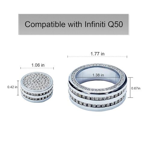 Sparkly Bling AC Air Conditioner Volume Tune Knob Button Cover Kit for Infiniti Q50 Q60 in Saudi Arabia