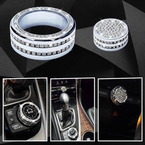 Sparkly Bling AC Air Conditioner Volume Tune Knob Button Cover Kit for Infiniti Q50 Q60 in Saudi Arabia