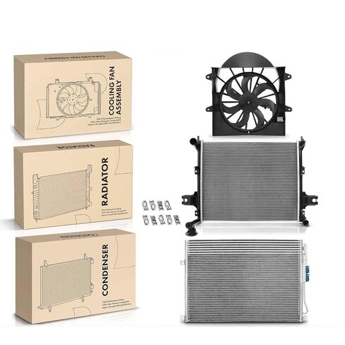 Replacement Parts for Jeep Grand Cherokee Commander Radiator&AC Condenser&Cooling Fan Kit ; 3X ; Aluminum ; Crossflow Radiator ; 1 Year Manufacturer Warranty Mod-A58PP-96405 in Saudi Arabia