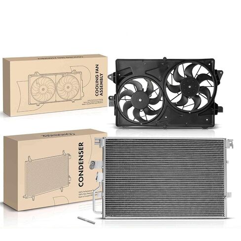 Replacement Parts for 2Pcs AC Condenser&Cooling Fan Assembly Kit for Chevrolet Equinox 2005 V6 3.4L Mod-A58PP-96138 in Saudi Arabia