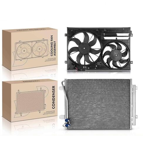 Replacement Parts for AC Condenser&Dual Cooling Fan Assembly Kit w/Shroud for Volkswagen CC Passat Mod-A58PP-93744 in Saudi Arabia