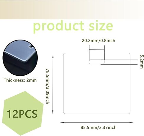 12 قطعة من شارة الأكريليك، شارة بادي بادي، 3.09 × 3.37 بوصة زخرفة طبية من الأكريليك لموظفي المكتب، المعلم، الممرضة، موظف الاستقبال، تكنولوجيا المختبر in Kuwait