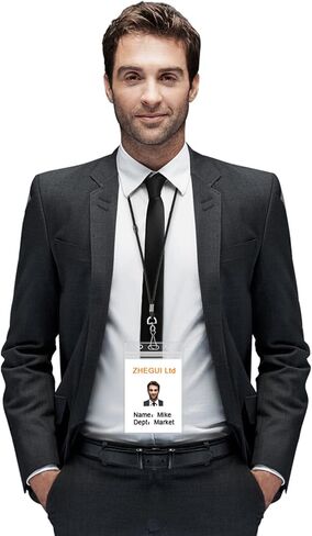 Black Breakaway Lanyards for ID Badges 25 Pack with Vertical ID Holder, Clear Waterproof Badge Holder with Lanyard, Neck Lanyards for Work Office School Conference Name Tags in Saudi Arabia