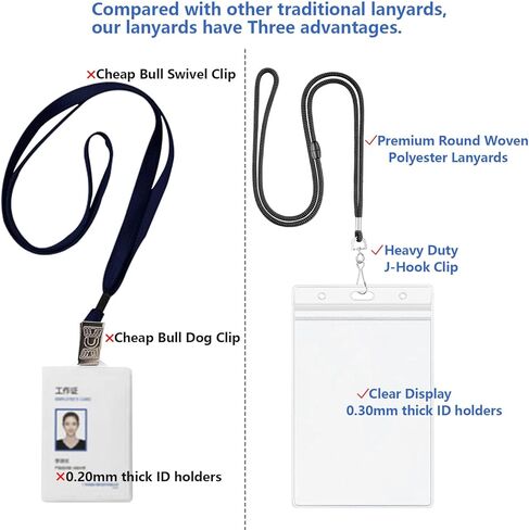 Black Breakaway Lanyards for ID Badges 25 Pack with Vertical ID Holder, Clear Waterproof Badge Holder with Lanyard, Neck Lanyards for Work Office School Conference Name Tags in Saudi Arabia