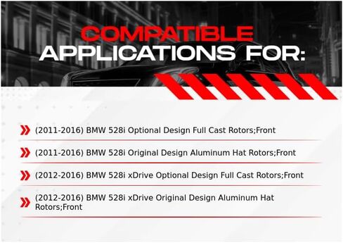 R1 Concepts Front Brakes and Rotors| Hardware Included| Front Semi Met Brake Pads and Rotors Kit| Fits 2011-2016 BMW 528i in Saudi Arabia