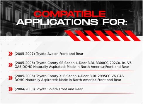 مجموعة الفرامل الأمامية والخلفية R1 Concepts لسيارة تويوتا أفالون 2005-2007، وتويوتا كامري 2005-2006، وتويوتا سولارا 2004-2008| دوارات الفرامل الفارغة| طقم دواسات ووسادات الفرامل السيراميكية| الأجهزة متضمنة in Saudi Arabia