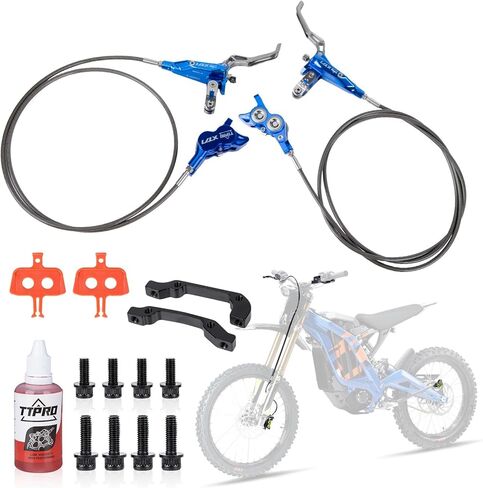 طقم فرامل أمامية خلفية لـ Sur-Ron، مجموعة فرامل خلفية أمامية مطورة من PSLER لـ Sur Ron Light Bee X Segway X160 X260 لـ Talaria XXX لـ Talaria Sting MX3 R MX4 لـ 79Bike Falcon M/E Ride Pro SS (أسود) in Saudi Arabia