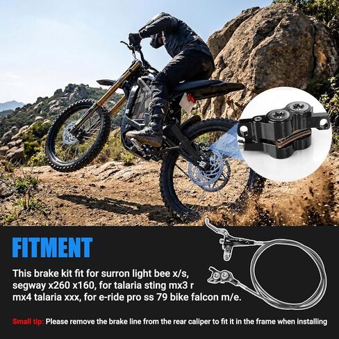Front Rear Brake Kit for Sur-Ron, PSLER Upgraded Front Rear Brake Kit for Sur Ron Light Bee X Segway X160 X260 for Talaria XXX for Talaria Sting MX3 R MX4 for 79Bike Falcon M/E Ride Pro SS (Black) in Saudi Arabia